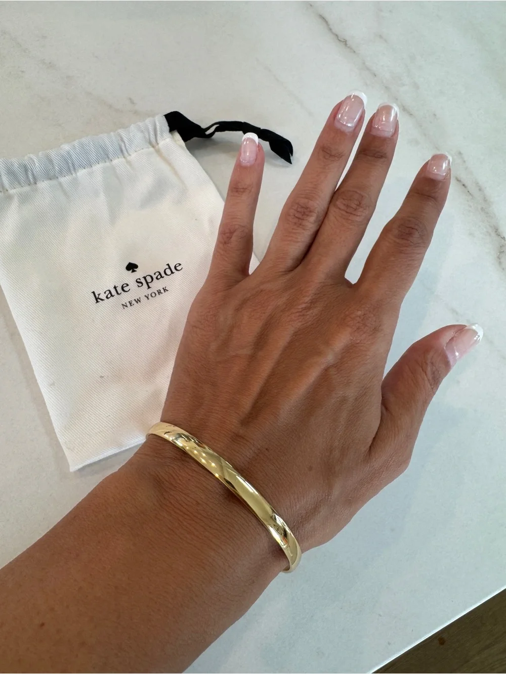 Kate Spade Goldtone Slim Signature “Heart of Gold” Bangle - Picture 8 of 8